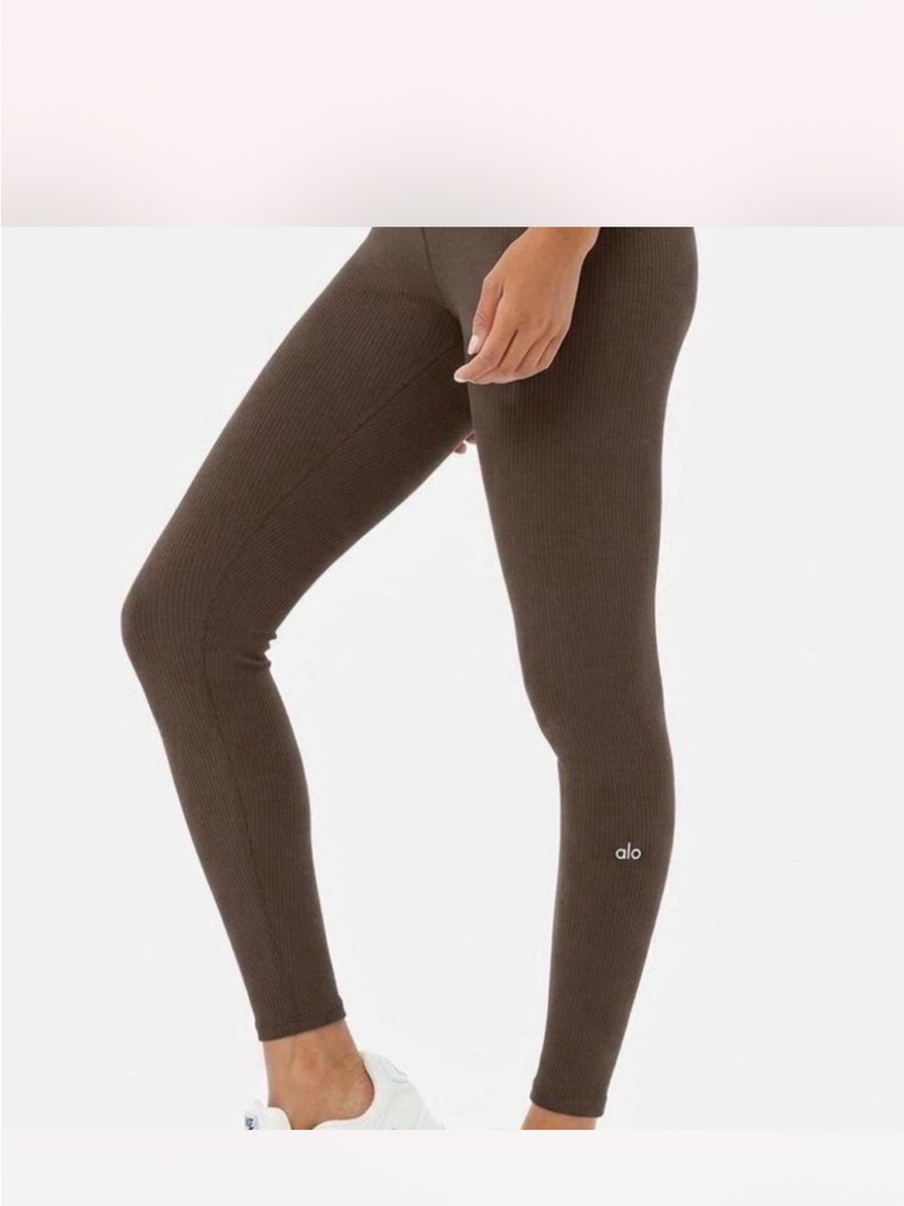 ALO Yoga Ribbed High-Waist Jeggings - Dark Brown